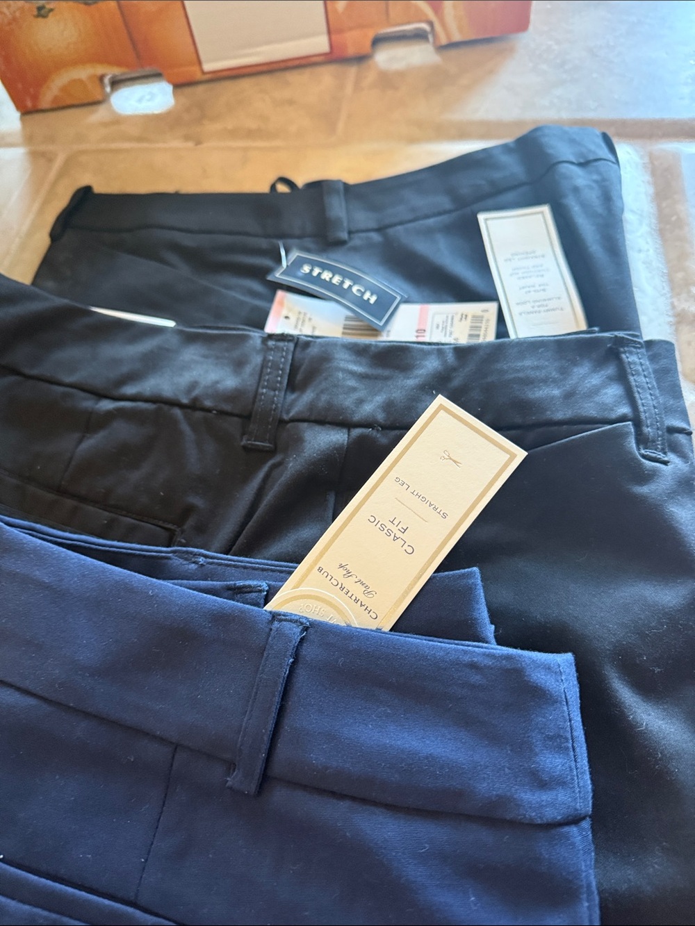 Charter Club Classic Fit Stretch woman’s  Pants - 2 Black & Navy